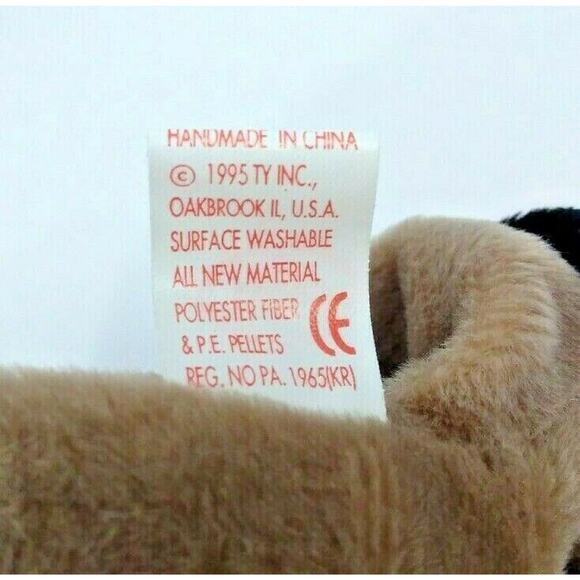 2x Vintage Ty Beanie Babies Ringo the Raccoon + Stinky the Skunk Plush Beanies - Picture 9 of 11